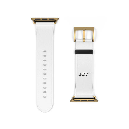 Stylish White Leather Watch Band (Apple Watch Series 1-9)