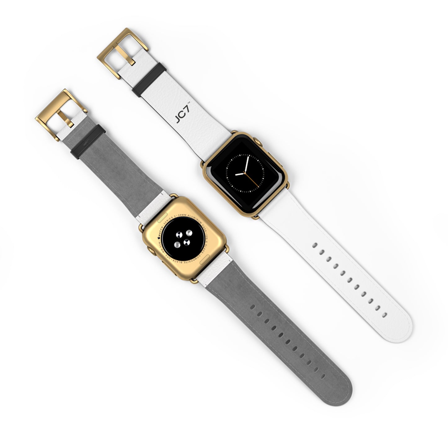 Stylish White Leather Watch Band (Apple Watch Series 1-9)