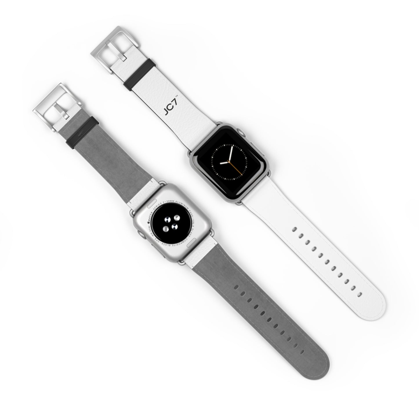 Stylish White Leather Watch Band (Apple Watch Series 1-9)