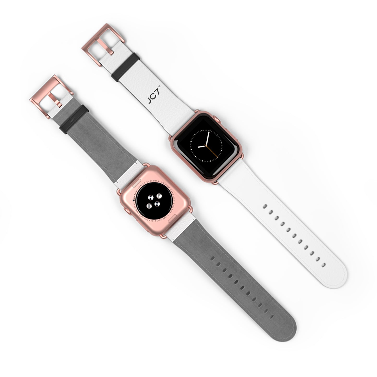 Stylish White Leather Watch Band (Apple Watch Series 1-9)