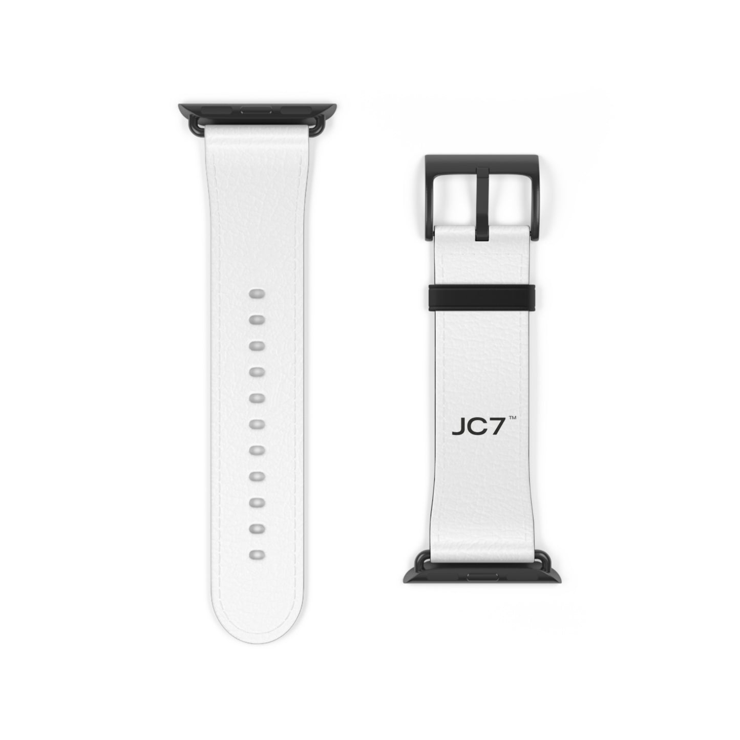 Stylish White Leather Watch Band (Apple Watch Series 1-9)