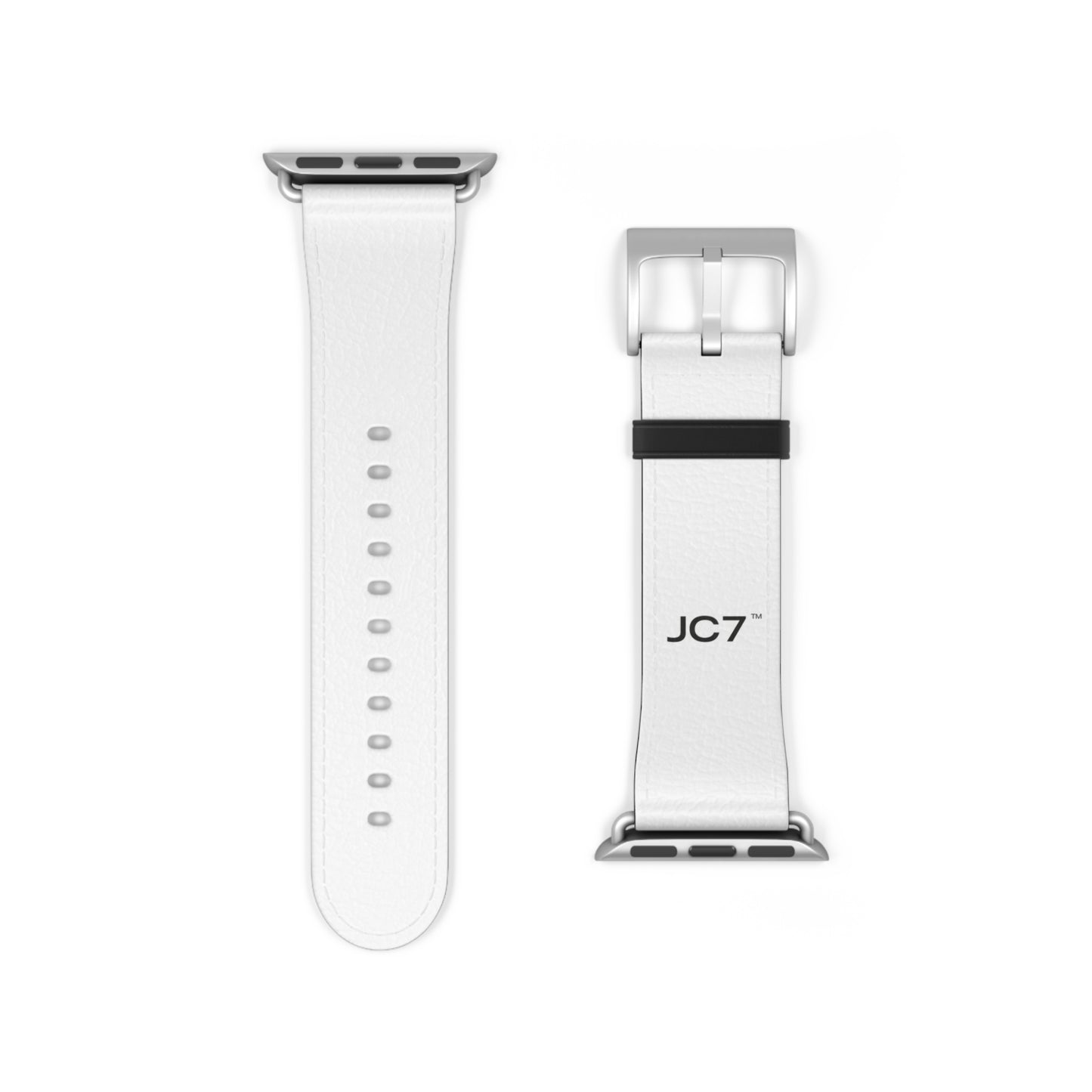 Stylish White Leather Watch Band (Apple Watch Series 1-9)