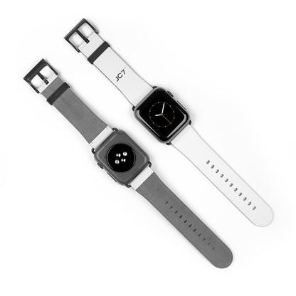 Stylish White Leather Watch Band (Apple Watch Series 1-9)